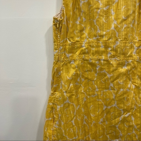Marc By Marc Jacobs Yellow Floral Sleeveless Dress Cotton Collar Button Front 10 - Picture 7 of 8